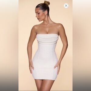 Oh Polly Basel Embellished Cowl Neck Mini Dress